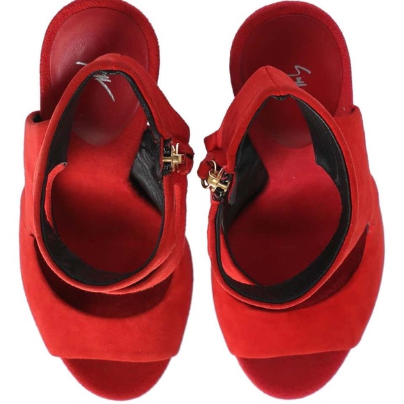 Giuseppe Zanotti Women Sandals Red Leather EU 37 - Picture 5 of 13